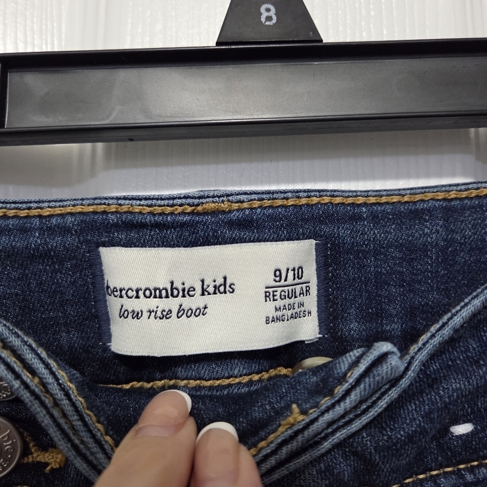 Abercrombie Kids Girl Low Rise Bootcut Dark Wash Jeans Size 9/10 Regular Y2k - Picture 5 of 10